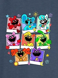 Poppy Playtime Polaroid Smiling Critters Womens Slouchy Sweatshirt