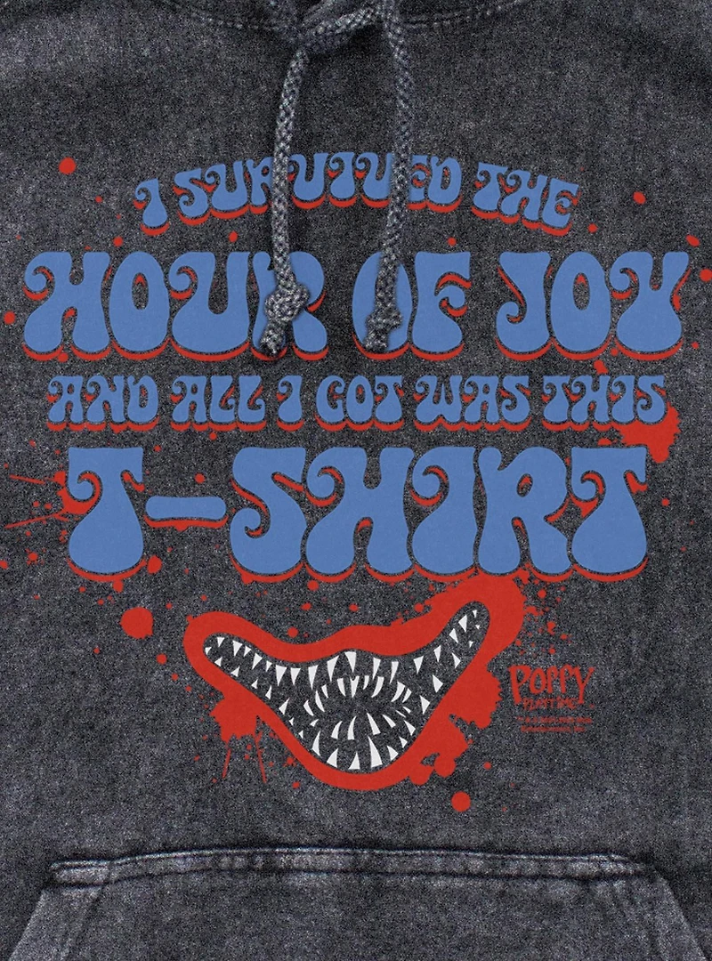 Poppy Playtime I Survived The Hour Of Joy Mineral Wash Hoodie