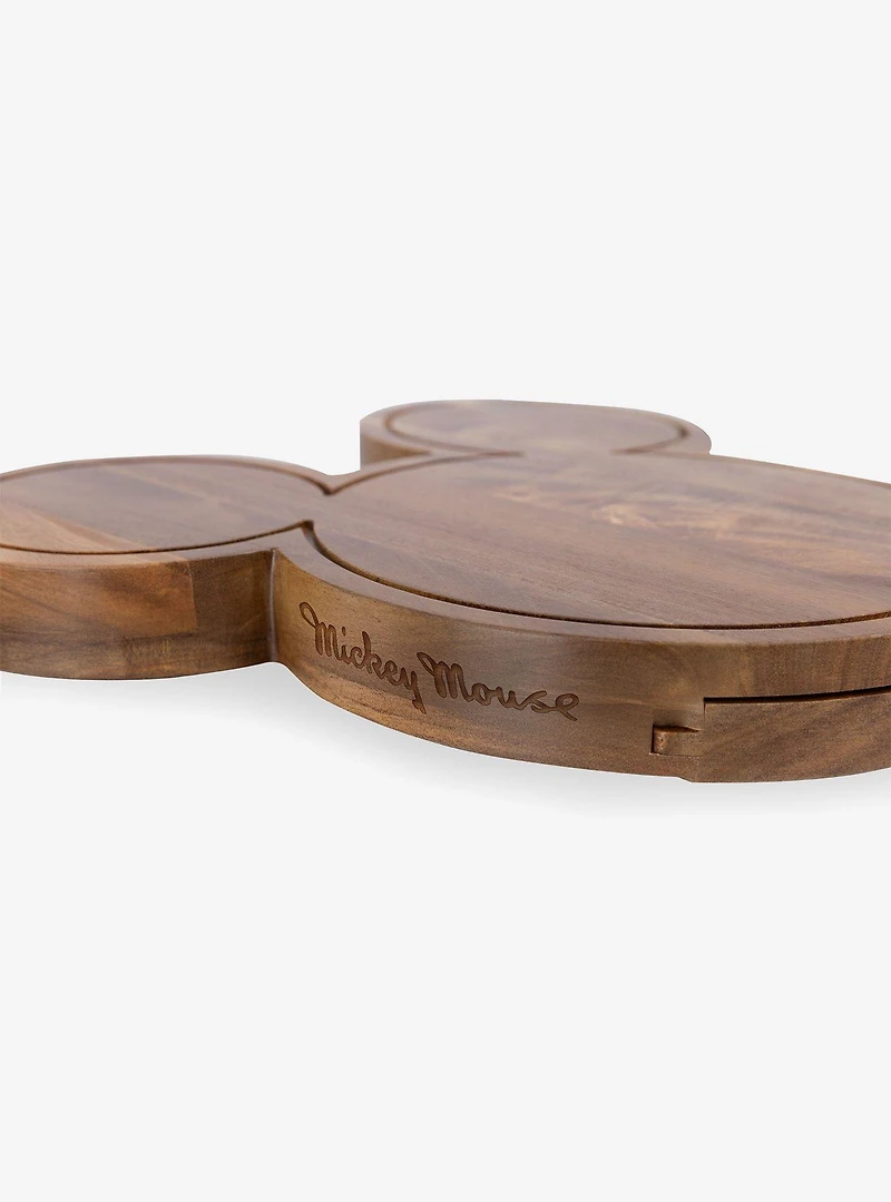 Disney Mickey Mouse Head Shaped Acacia Cheese Board with Tools