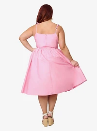 Unique Vintage Plus Light Pink Sleeveless Cotton Swing Dress