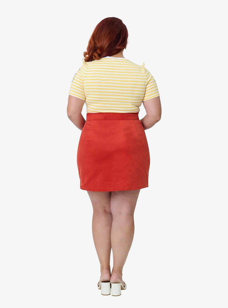 Disney Winnie the Pooh Collection by Smak Parlour Plus Red Embroidered Pocket Mini Skirt