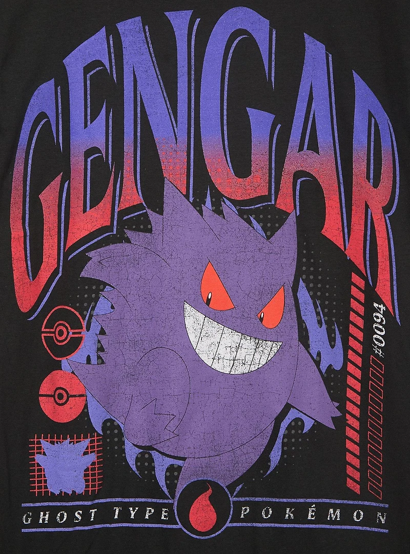 Pokémon Gengar Ghost Type Jumbo Print T-Shirt - BoxLunch Exclusive