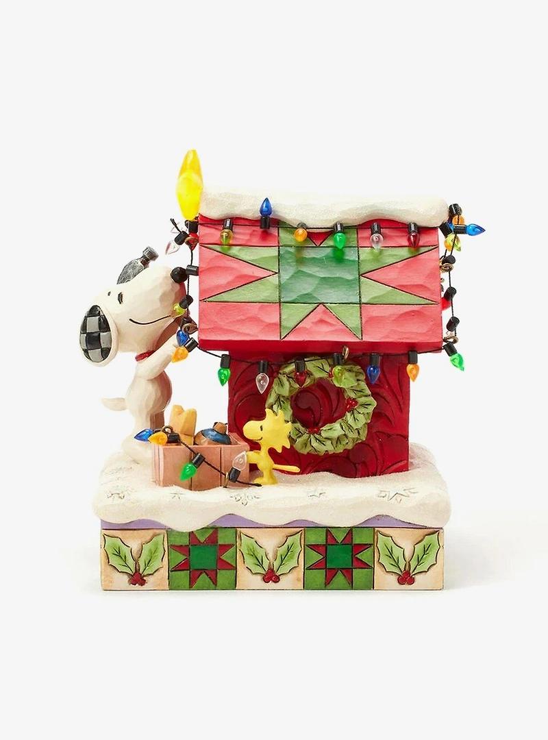 Jim Shore Peanuts 75th Anniversary Snoopy Holiday Doghouse Figure