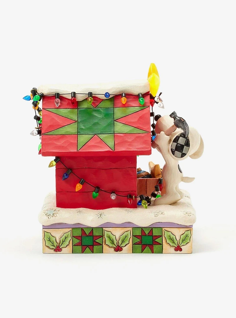 Jim Shore Peanuts 75th Anniversary Snoopy Holiday Doghouse Figure