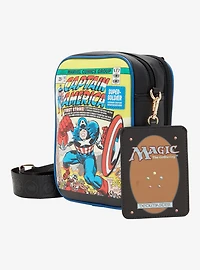 Magic: The Gathering x Marvel Captain America Comic Cover Crossbody Bag with Card Sleeve Charm - BoxLunch Exclusive
