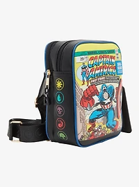 Magic: The Gathering x Marvel Captain America Comic Cover Crossbody Bag with Card Sleeve Charm - BoxLunch Exclusive