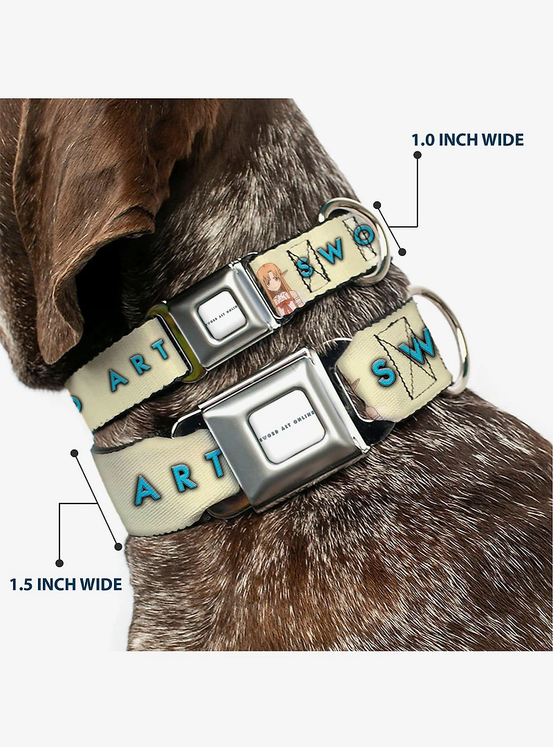 Sword Art Online Asuna Yuuki Pose & Title Seatbelt Buckle Dog Collar