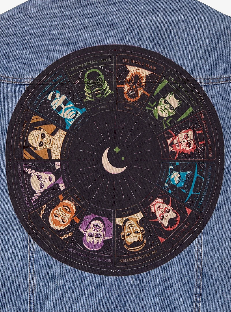 Universal Monsters Dark Zodiac Icons Denim Jacket - BoxLunch Exclusive