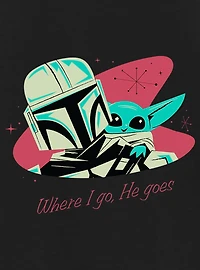 Star Wars Where We Go Mando & Grogu Youth Girls T-Shirt