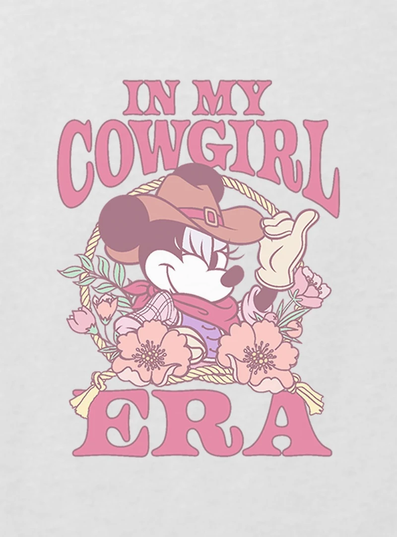 Disney Minnie Mouse My Cowgirl Era Youth Girls Boxy Crop T-Shirt