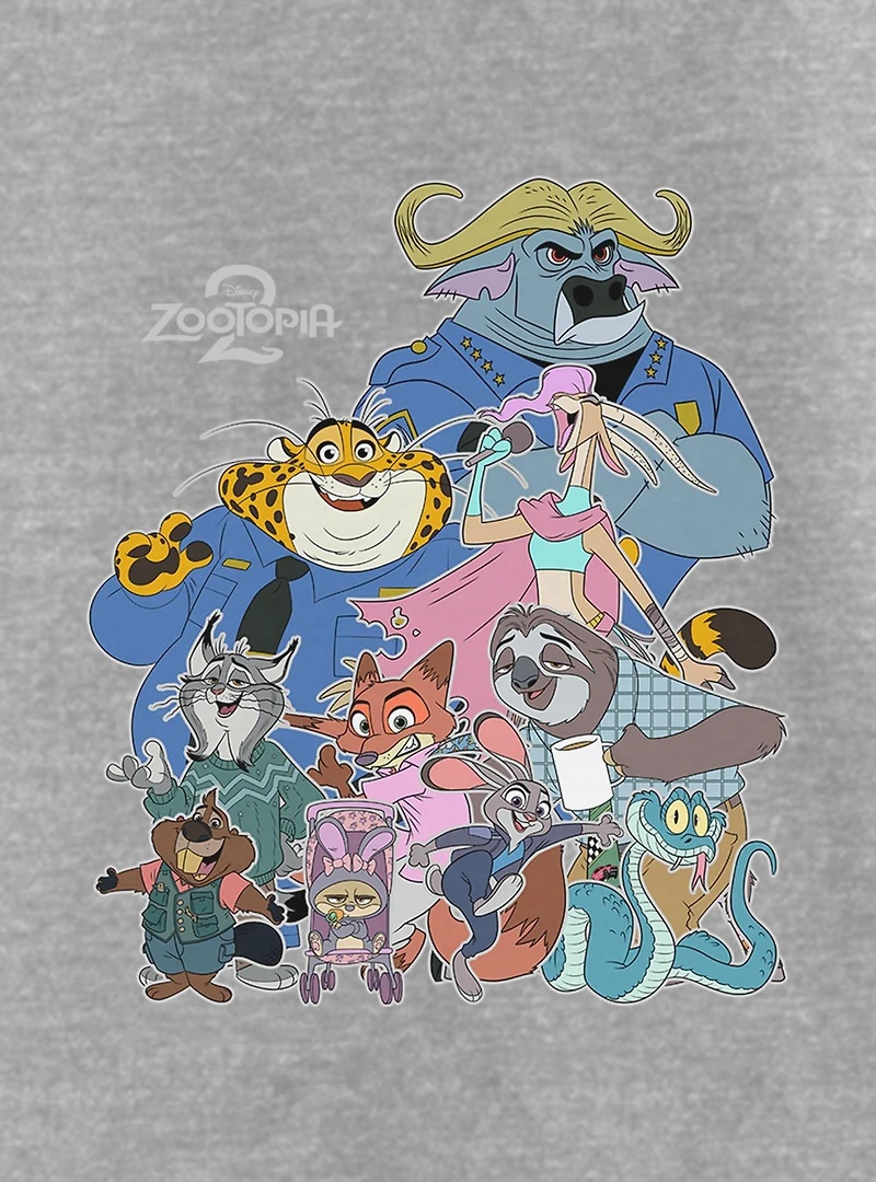 Disney Pixar Zootopia 2 Many Wild Animals Youth Girls T-Shirt