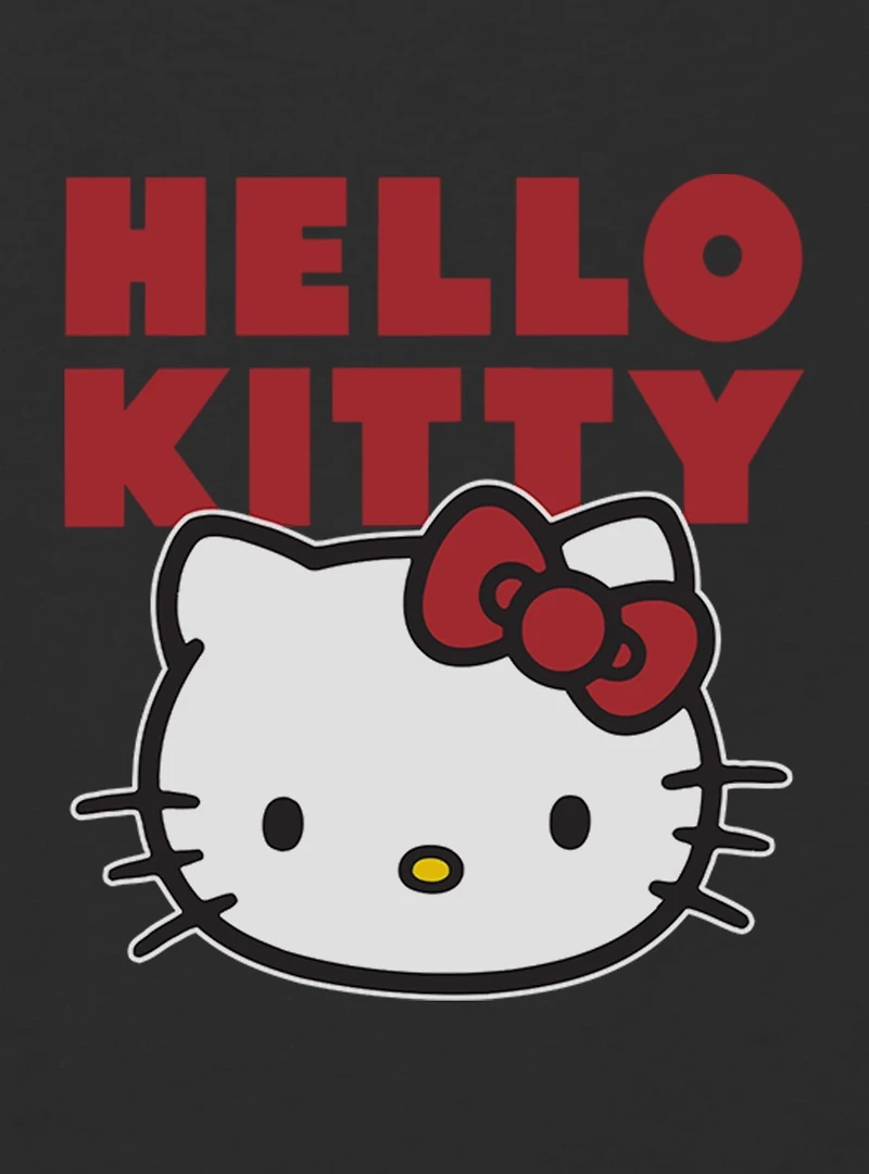 Hello Kitty Face Youth Girls Boxy Crop T-Shirt