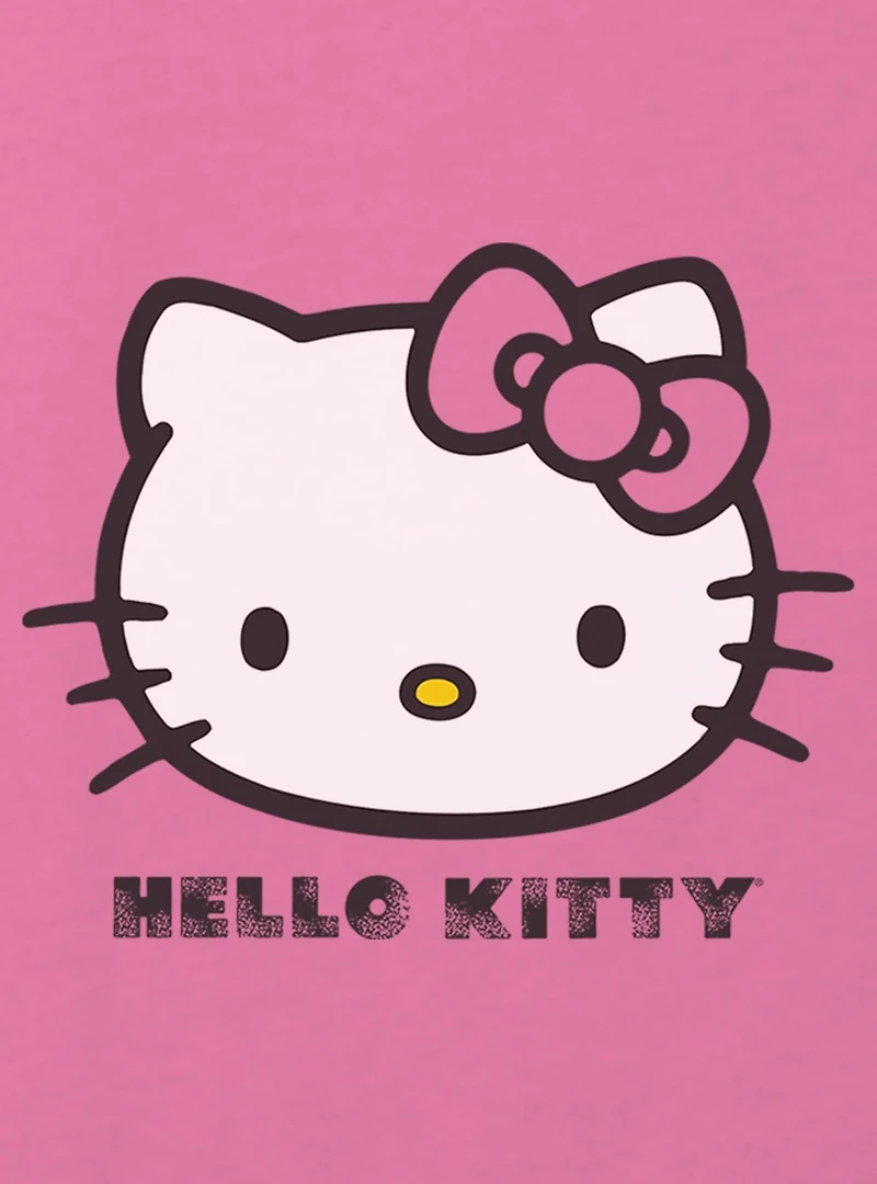 Hello Kitty Big Face Youth Girls Boxy Crop T-Shirt