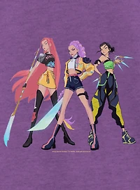 KPop Demon Hunters Fighting Pose Youth Girls T-Shirt