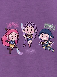 KPop Demon Hunters Chibi Fighting Stance Youth Girls T-Shirt
