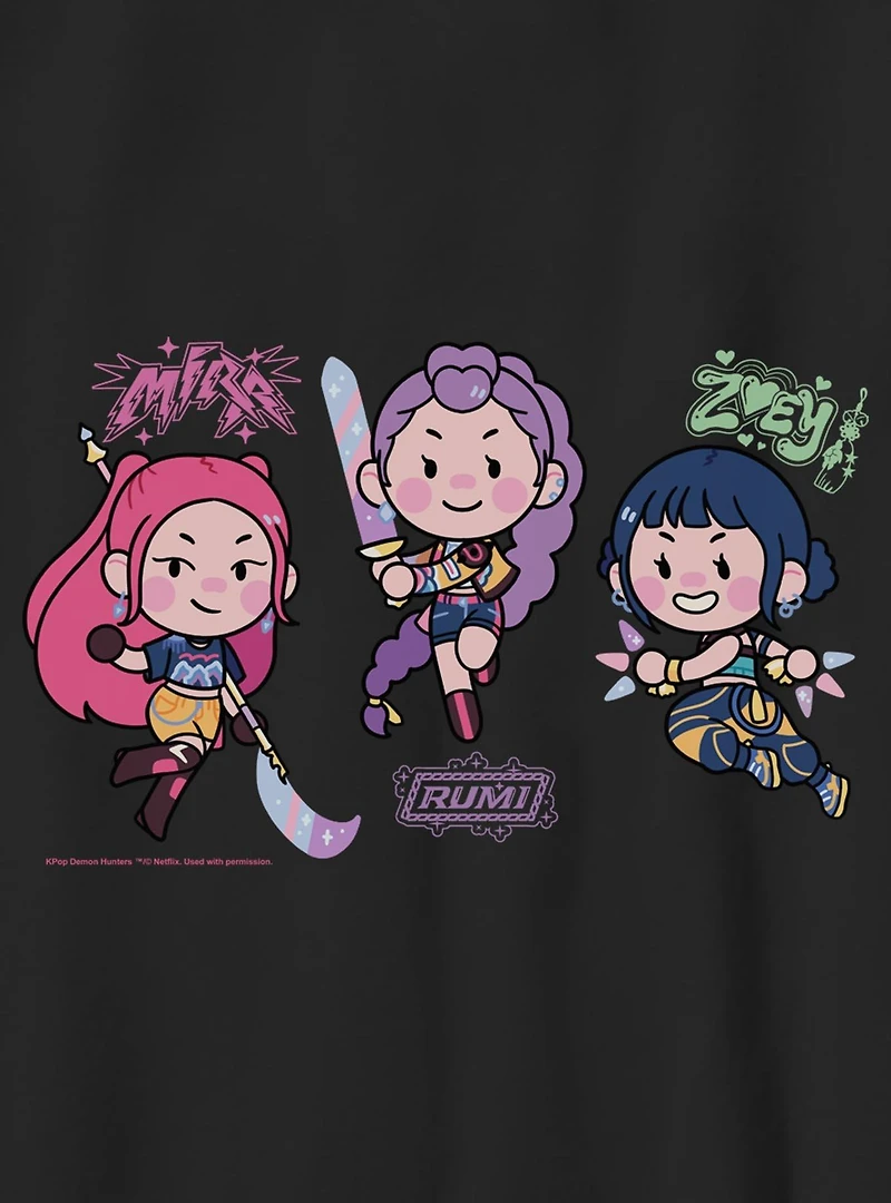 KPop Demon Hunters Chibi Fighting Stance Youth T-Shirt