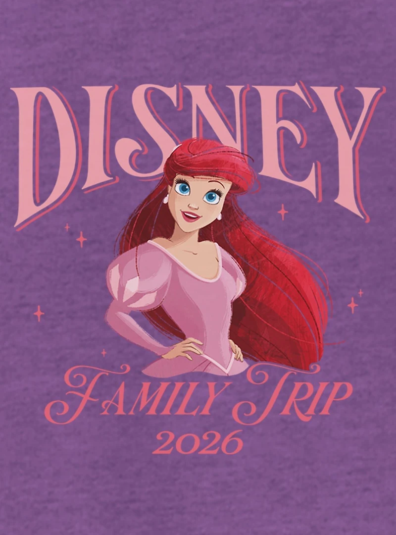 Disney Princesses Ariel Family Trip 2026 Youth Girls T-Shirt