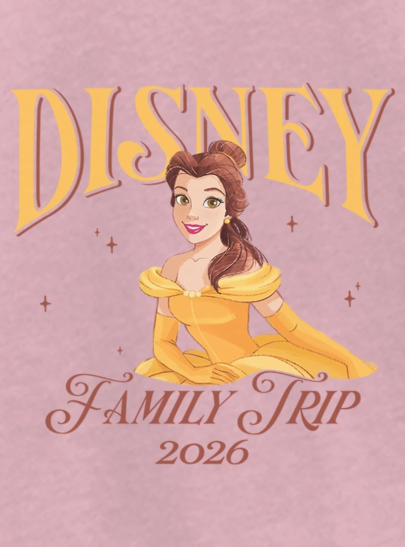 Disney Princesses Belle Family Trip 2026 Youth Girls T-Shirt