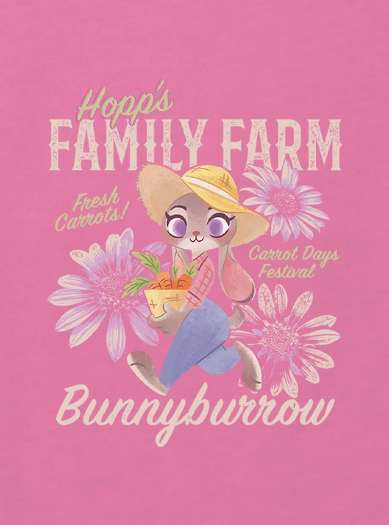 Disney Zootopia Family Farm Youth Girls Boxy Crop T-Shirt
