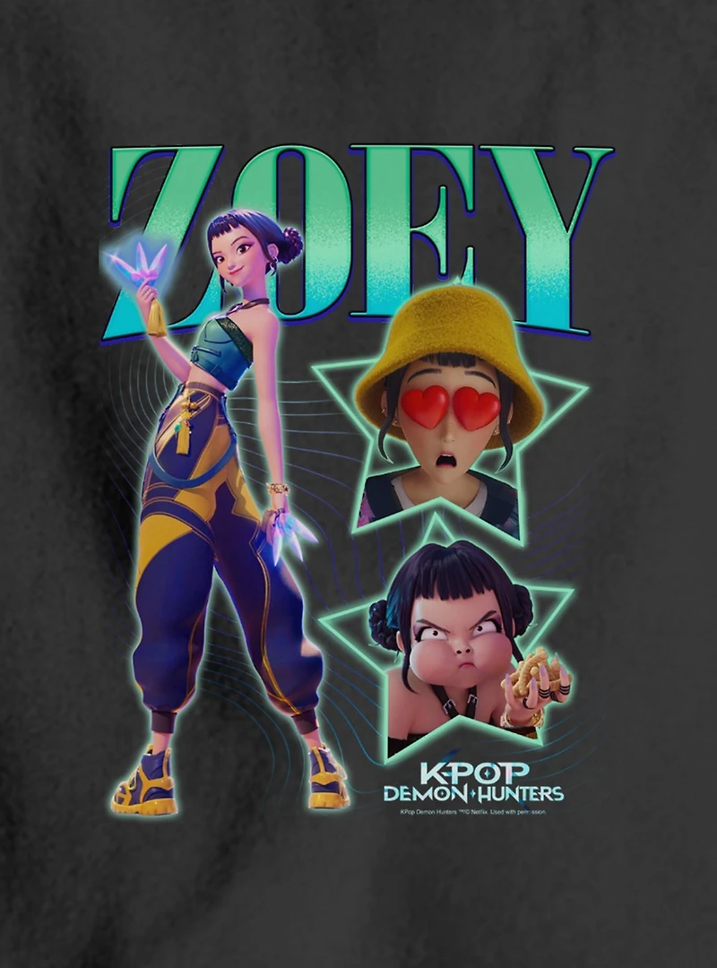 KPop Demon Hunters Zoey Star Collage Youth Hoodie