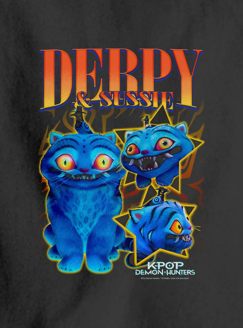 KPop Demon Hunters Derpy Tiger And Sussie Bird Collage Youth Hoodie