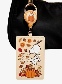 Peanuts Snoopy Autumn Leaf Pile Retractable Lanyard