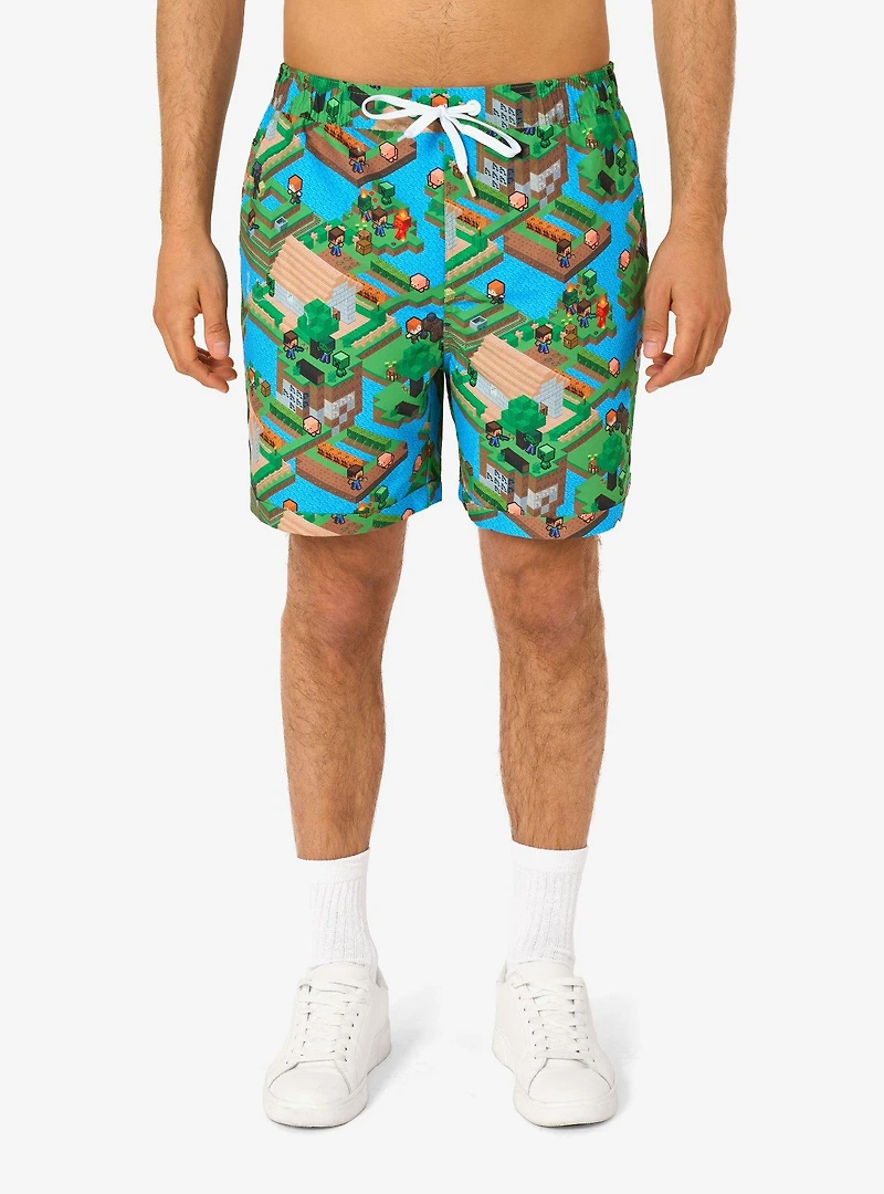 Minecraft Overworld Button-Up Shirt and Short