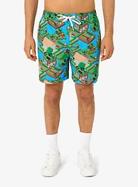 Minecraft Overworld Button-Up Shirt and Short