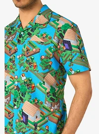 Minecraft Overworld Button-Up Shirt and Short