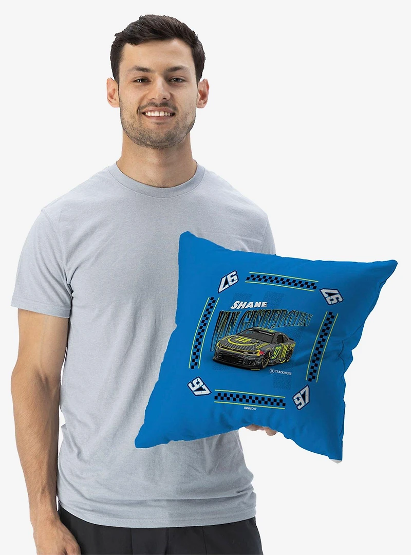 NASCAR Shane Van Gisbergen Whimsical Checks Throw Pillow