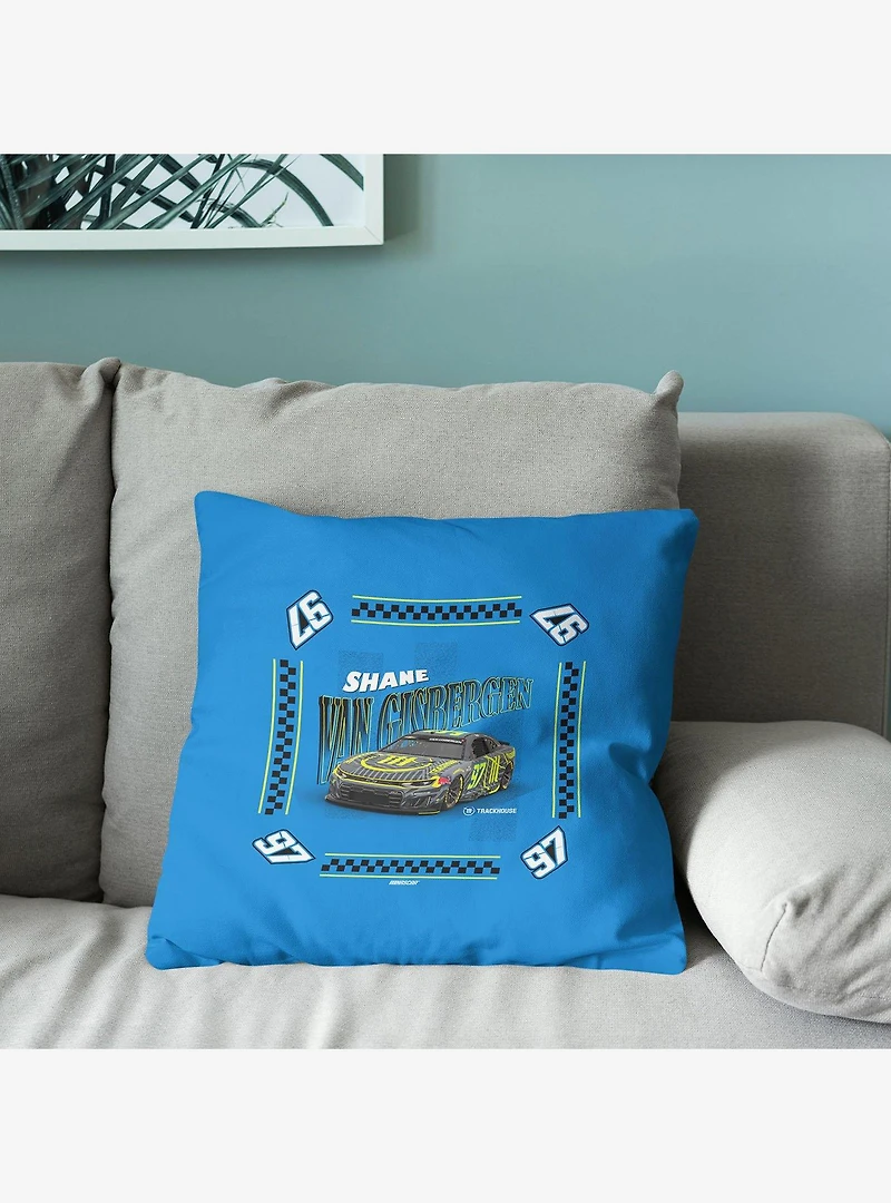 NASCAR Shane Van Gisbergen Whimsical Checks Throw Pillow