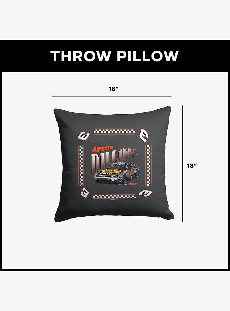 NASCAR Austin Dillon Whimsical Checks Throw Pillow