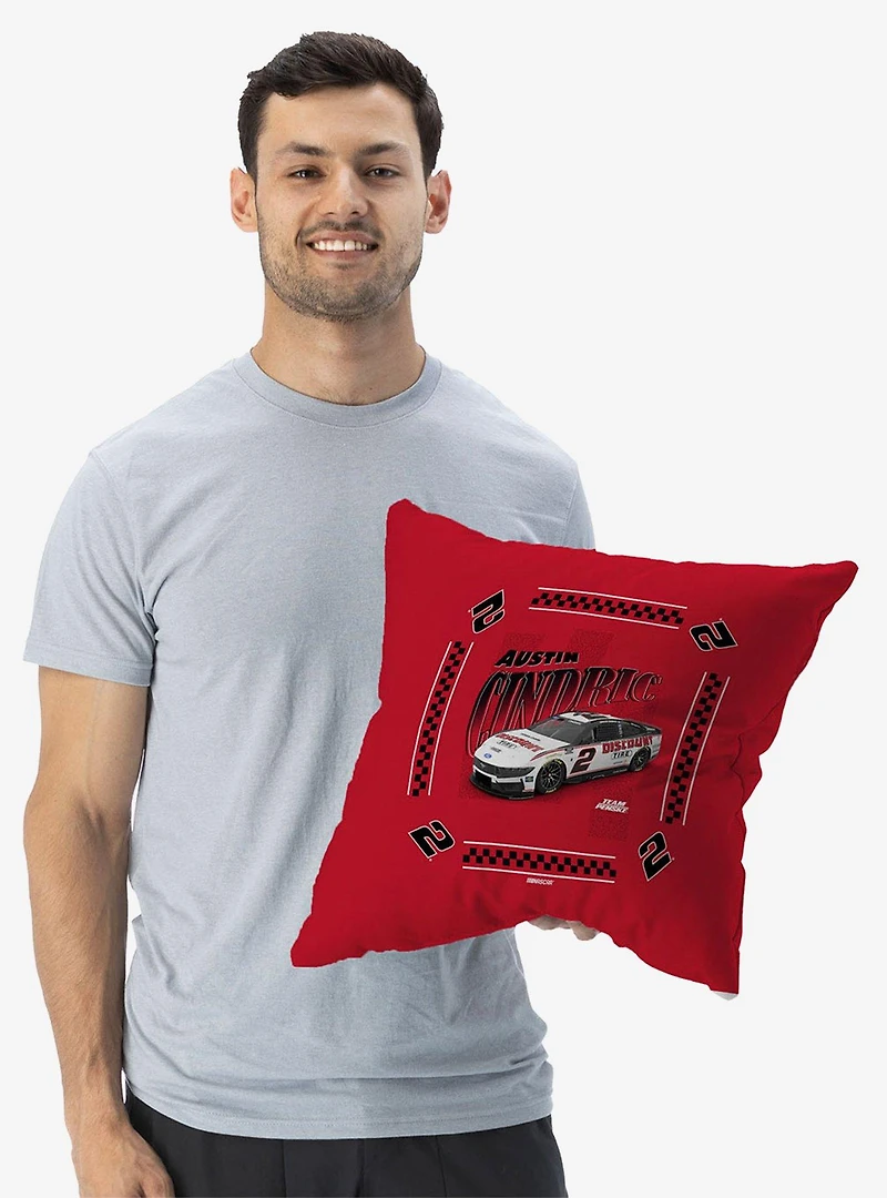 NASCAR Austin Cindric Whimsical Checks Throw Pillow