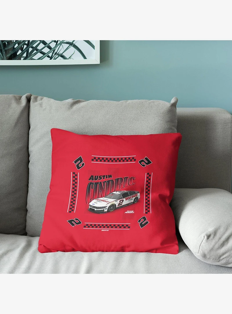 NASCAR Austin Cindric Whimsical Checks Throw Pillow