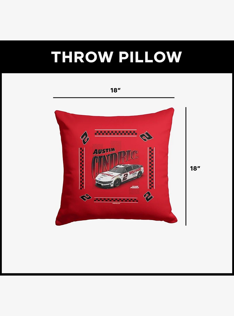 NASCAR Austin Cindric Whimsical Checks Throw Pillow