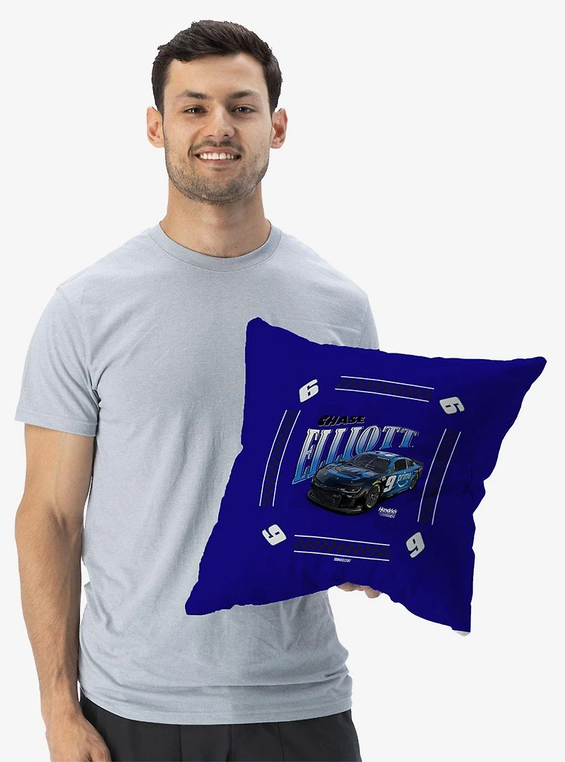NASCAR Chase Elliott Prime Whimsical Checks Throw Pillow