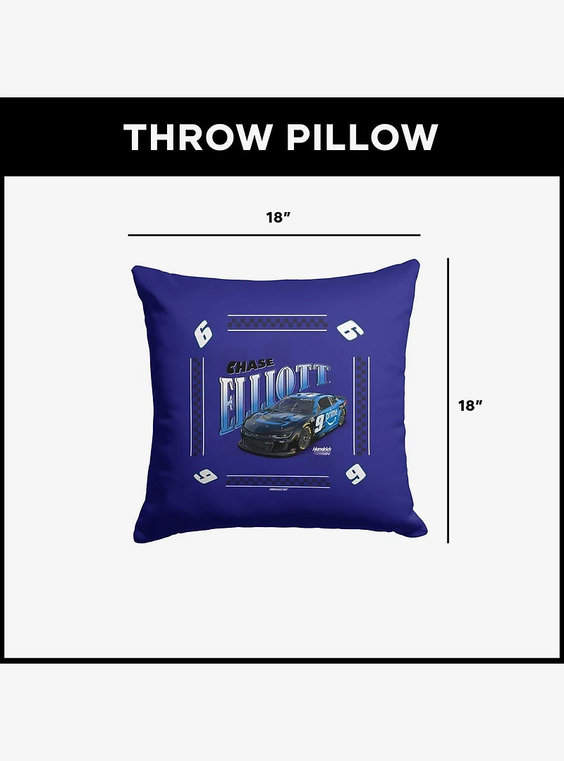 NASCAR Chase Elliott Prime Whimsical Checks Throw Pillow