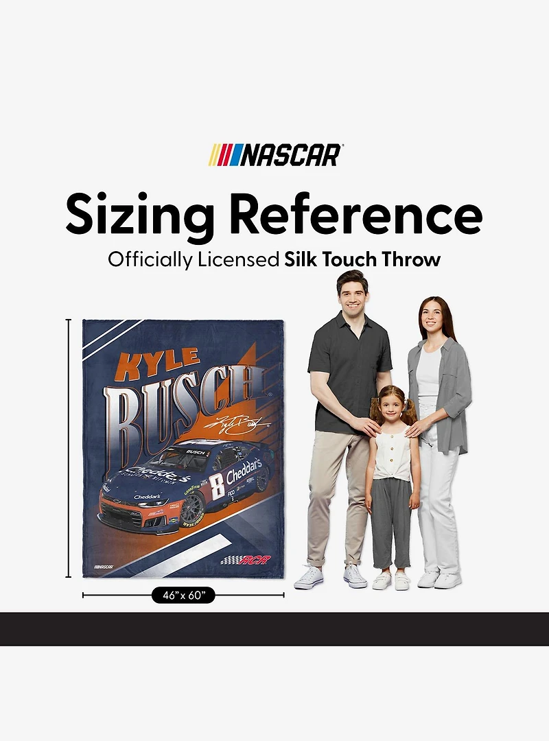 NASCAR Kyle Busch Cheddars Comet Car Silk Touch Throw Blanket