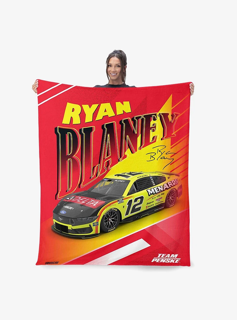 NASCAR Ryan Blaney Comet Car Silk Touch Throw Blanket