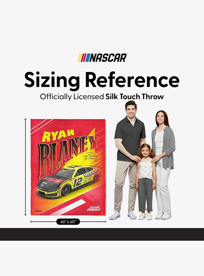 NASCAR Ryan Blaney Comet Car Silk Touch Throw Blanket