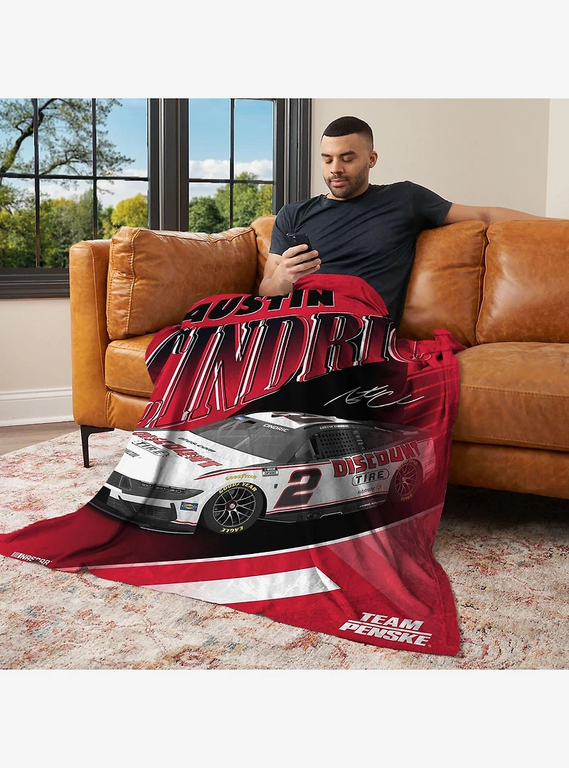 NASCAR Austin Cindric Comet Car Silk Touch Throw Blanket