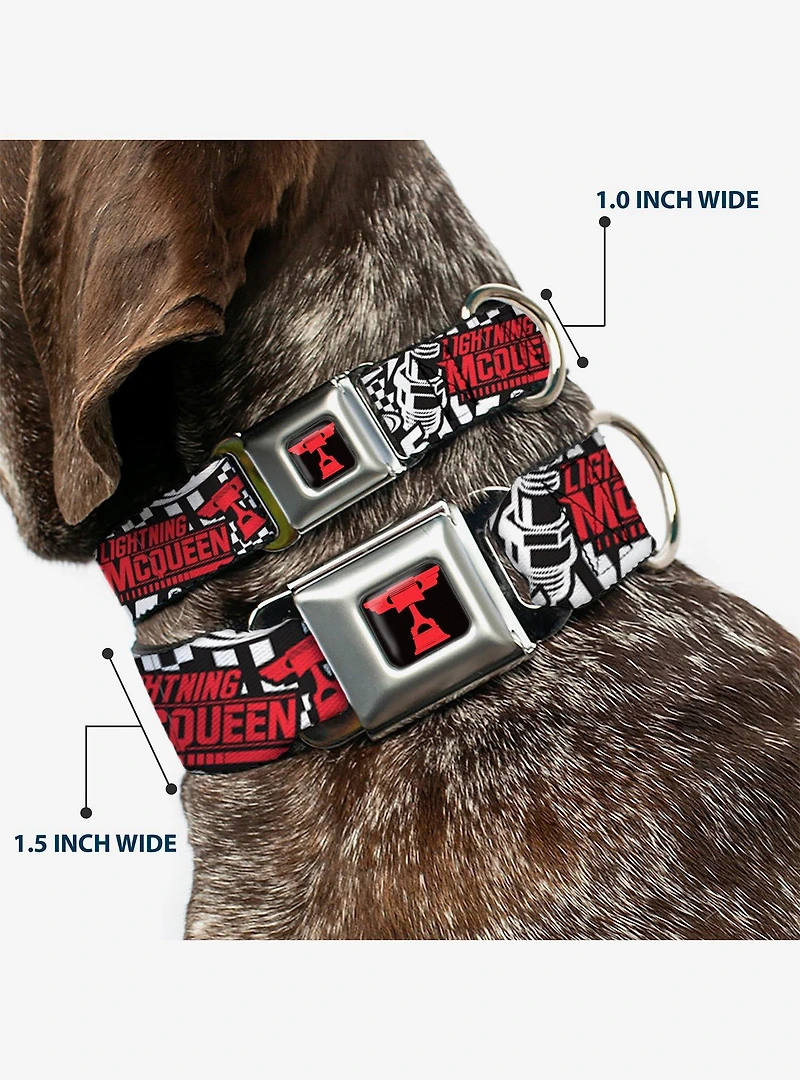 Disney Pixar Cars Lightning McQueen Racing Collage Seatbelt Buckle Dog Collar