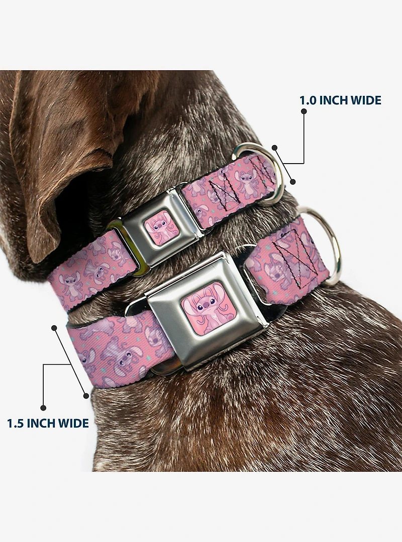 Disney Lilo & Stitch Angel Poses Scattered Seatbelt Buckle Dog Collar