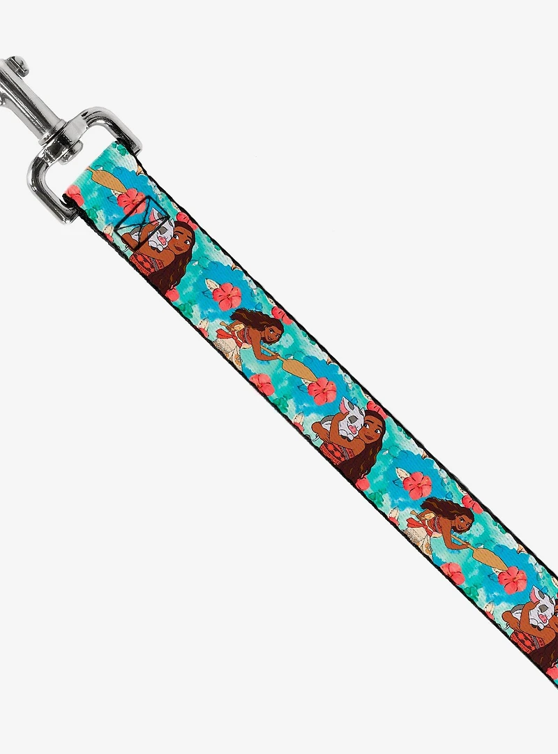 Disney Moana Poses and Pua Flowers Dog Leash