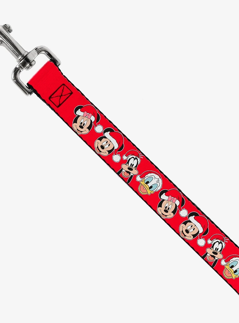 Disney Christmas Holiday Santa Hat Characters Dog Leash