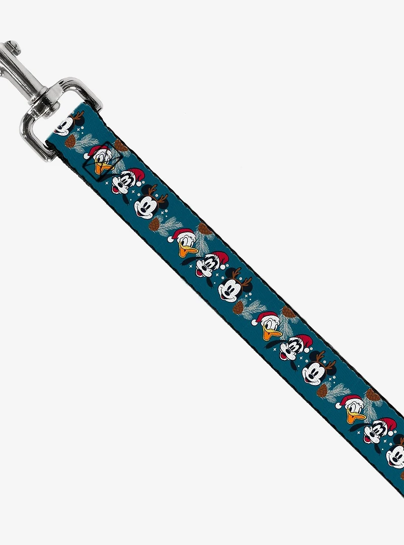Disney Christmas Holiday Donald Goofy and Mickey With Pine Cone Dog Leash
