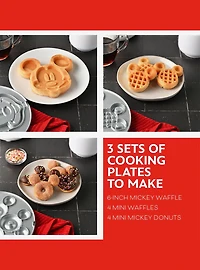 Disney Mickey Mouse Waffle and Donut Maker with Removable Plates