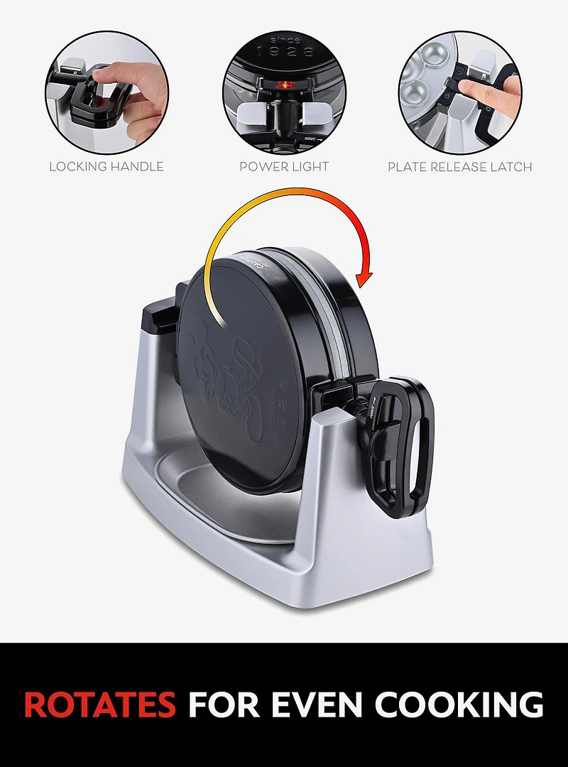 Disney Mickey Mouse Waffle and Donut Maker with Removable Plates