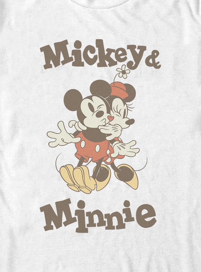 Disney Mickey Mouse & Minnie Retro Kiss Big Tall T-Shirt