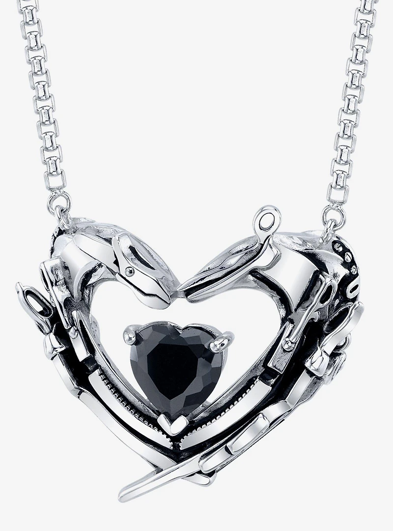 Edward Scissorhands X RockLove Crystal Heart Necklace
